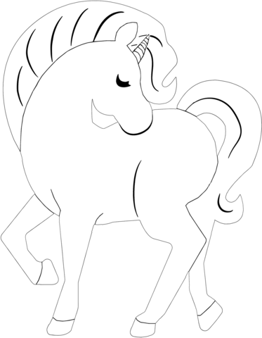 Rainbow Unicorn Coloring Page